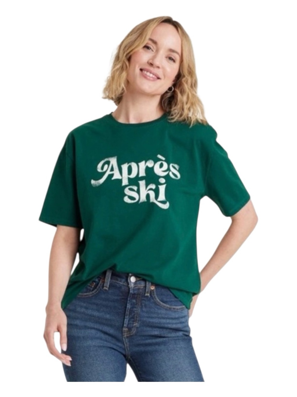 Universal Thread - NWT - Green 'Après Ski' Graphic Short Sleeve Tee